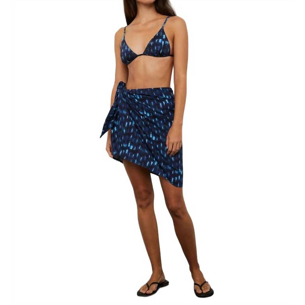 NEW ONIA women mini gauze pareo in indigo tie dye